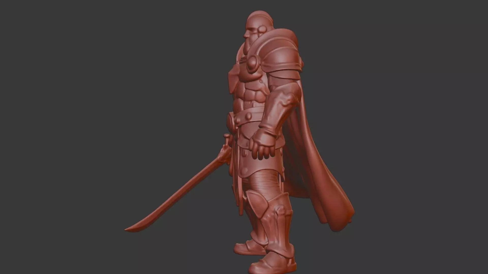 Battle-Worn Hero Bust 3D Model - STL Printable Fantasy Character 3D print model_3
