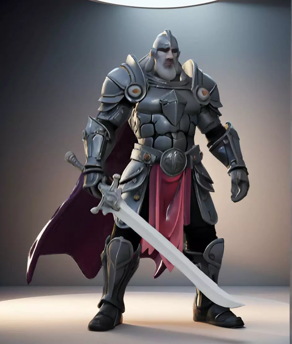 Battle-Worn Hero Bust 3D Model - STL Printable Fantasy Character 3D print model_0