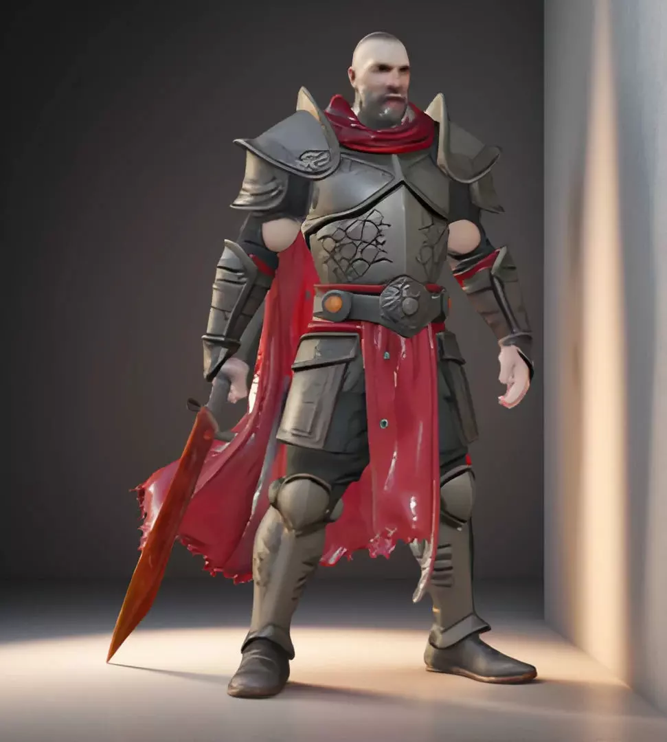 Battle-Worn Hero Bust 3D Model - STL Printable Fantasy Character 3D print model