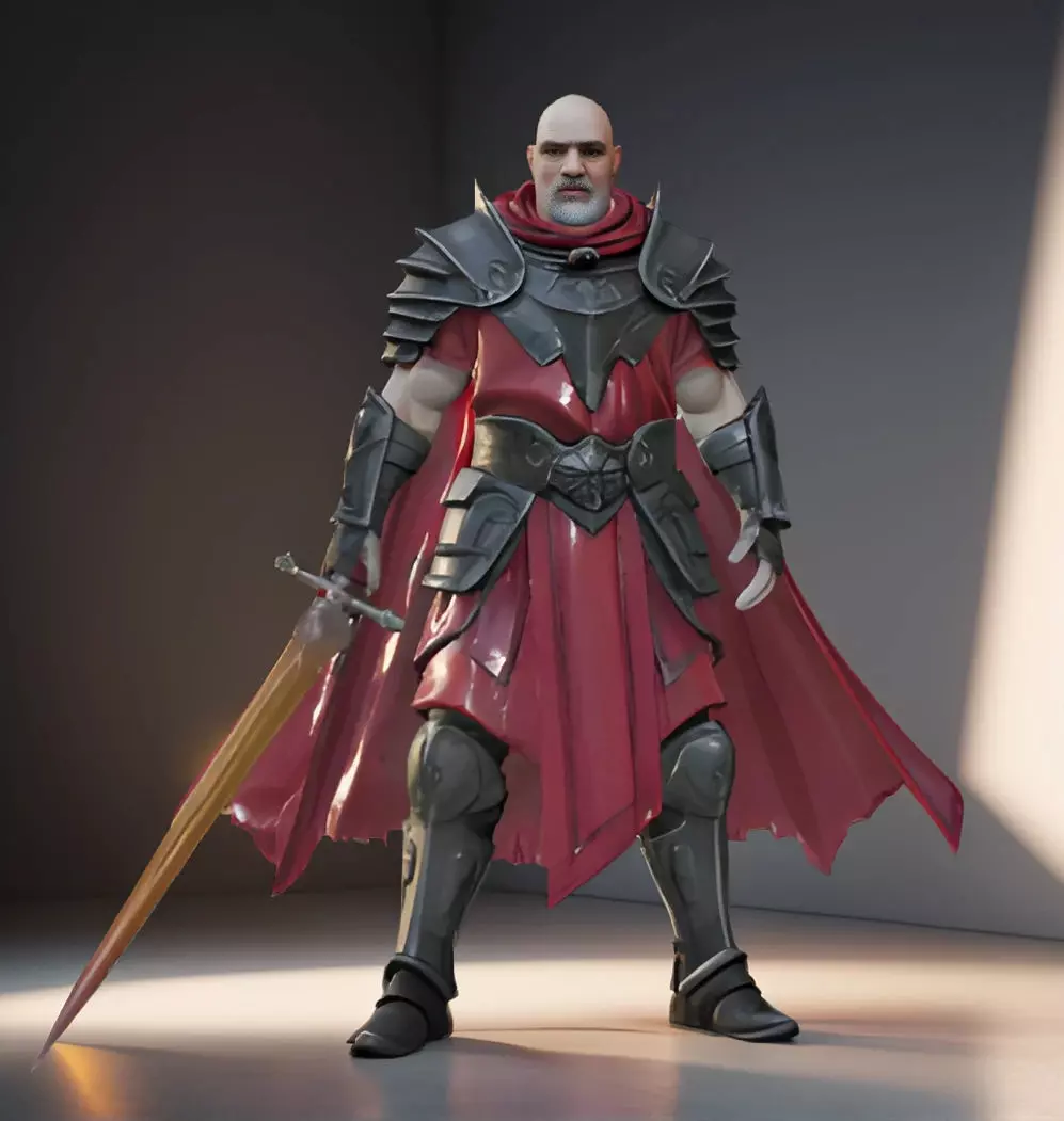 Battle-Worn Hero Bust 3D Model - STL Printable Fantasy Character 3D print model