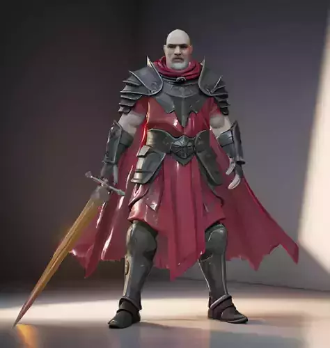 Battle-Worn Hero Bust 3D Model - STL Printable Fantasy Character