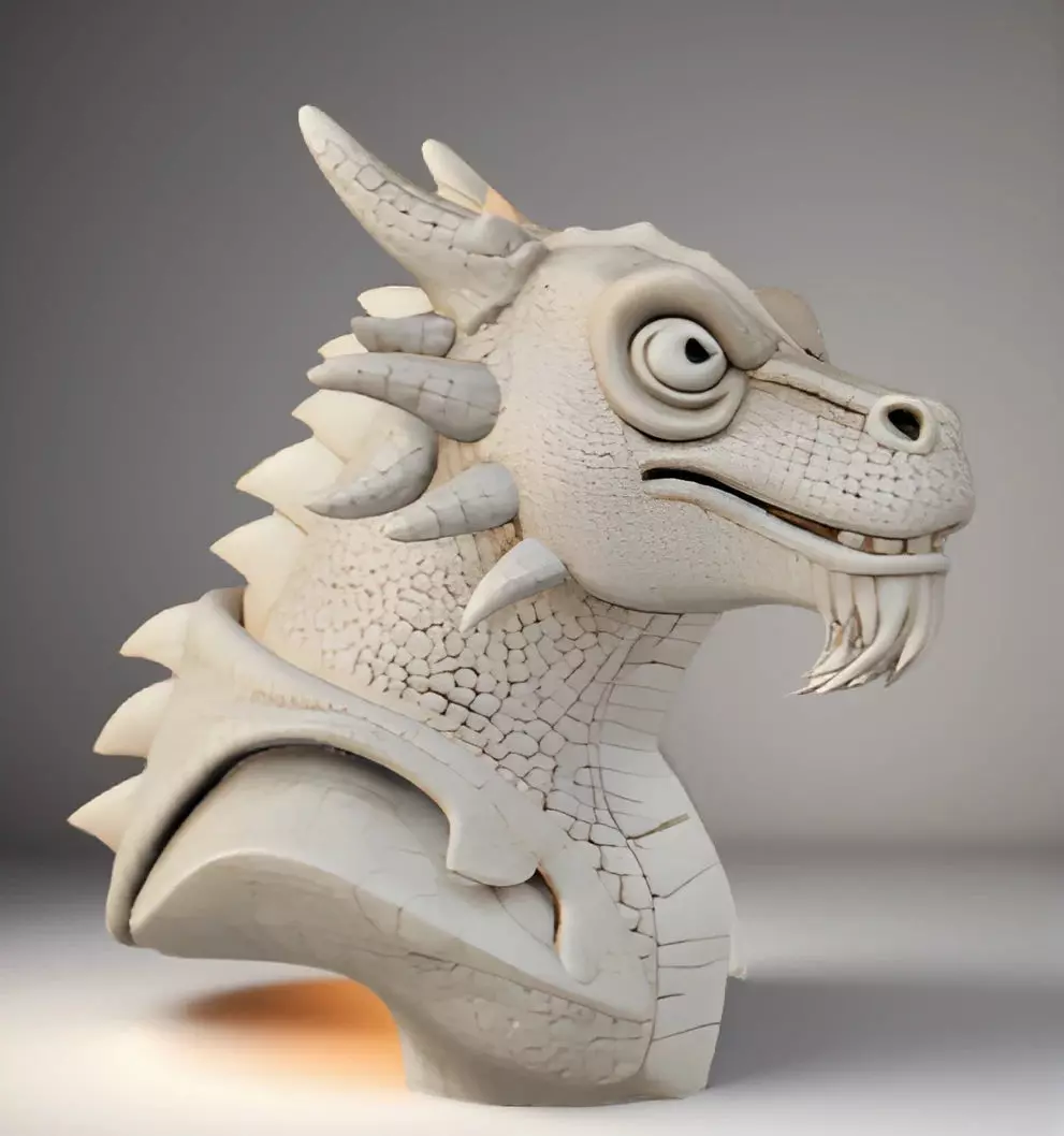 Dragon Bust 3D Model - STL Printable Mythical Creature 3D print model_0