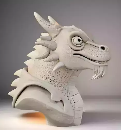 Dragon Bust 3D Model - STL Printable Mythical Creature