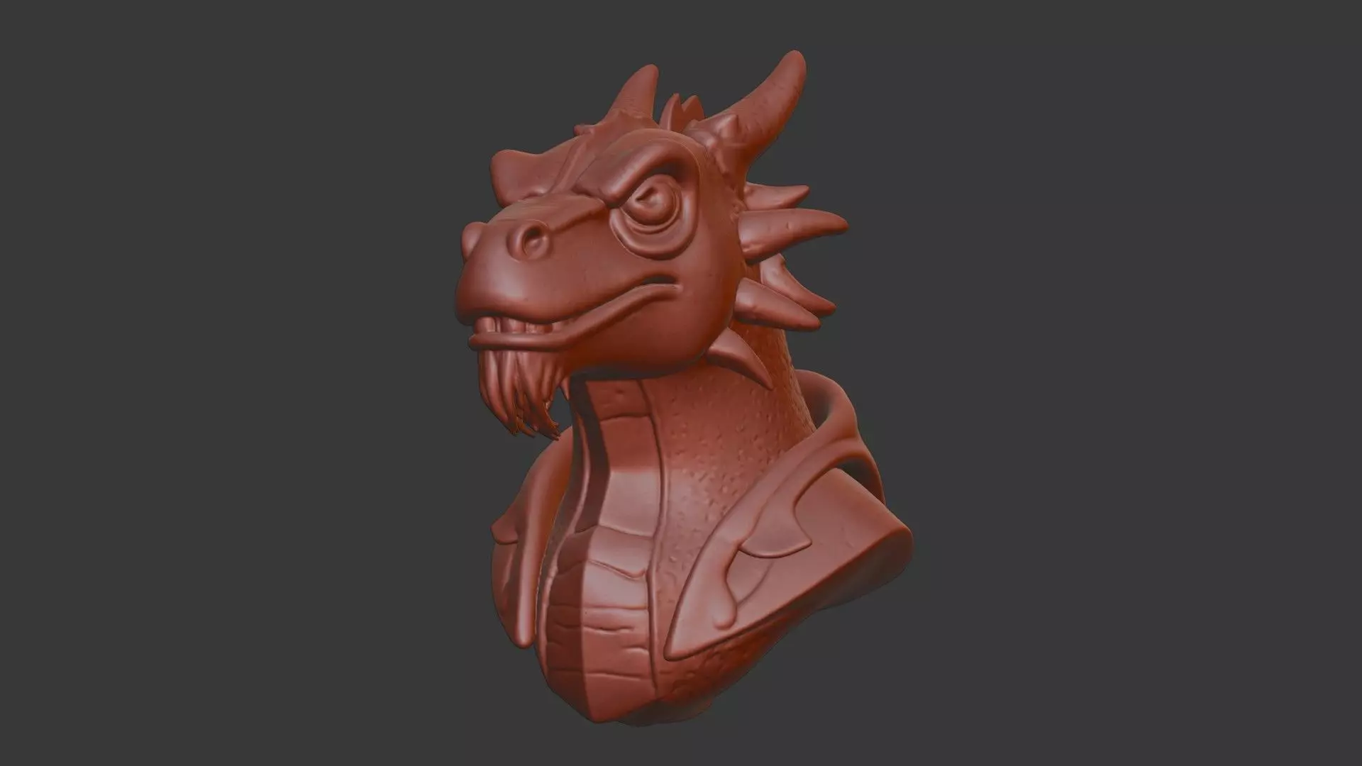 Dragon Bust 3D Model - STL Printable Mythical Creature 3D print model_7