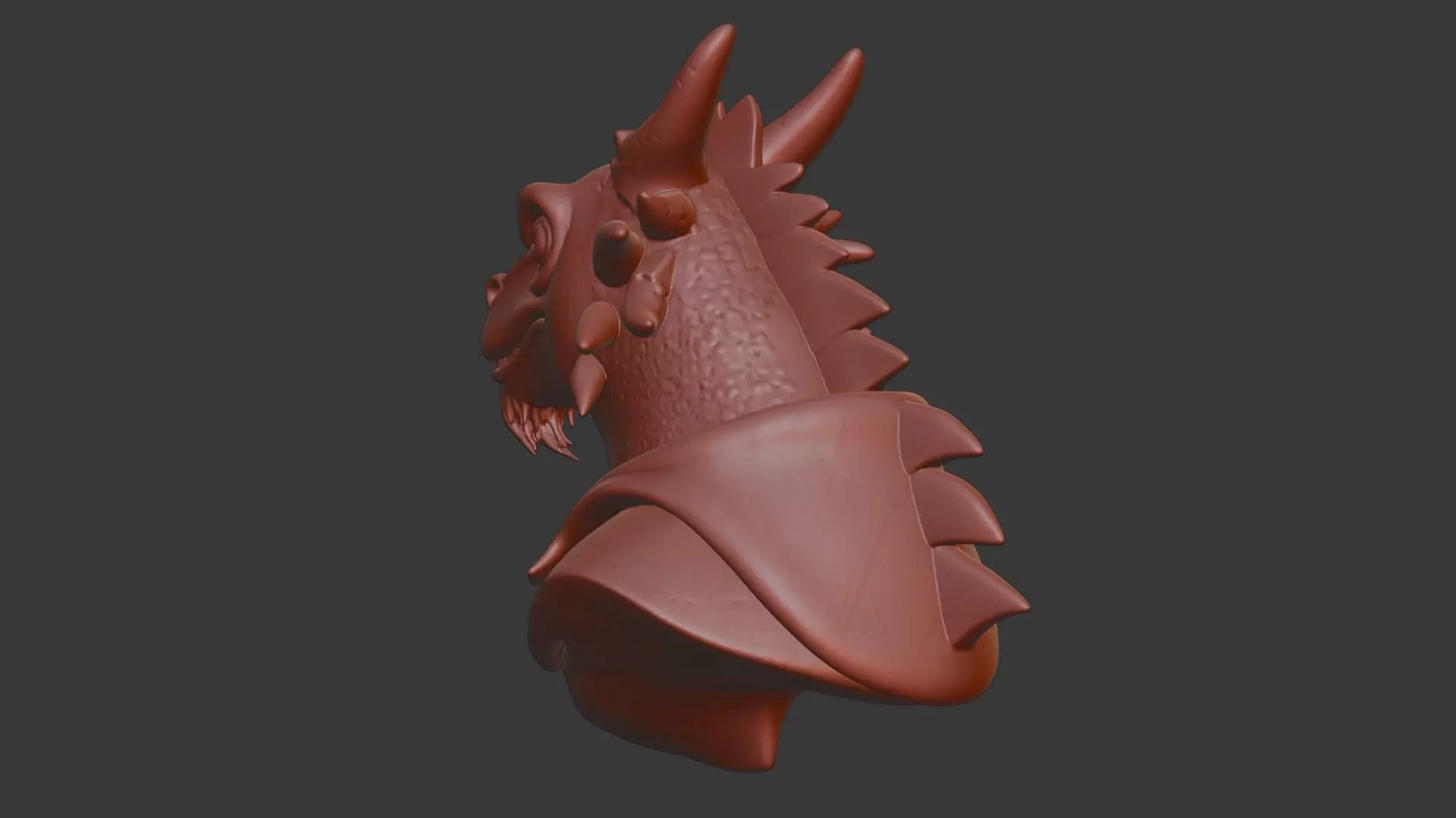 Dragon Bust 3D Model - STL Printable Mythical Creature 3D print model_4