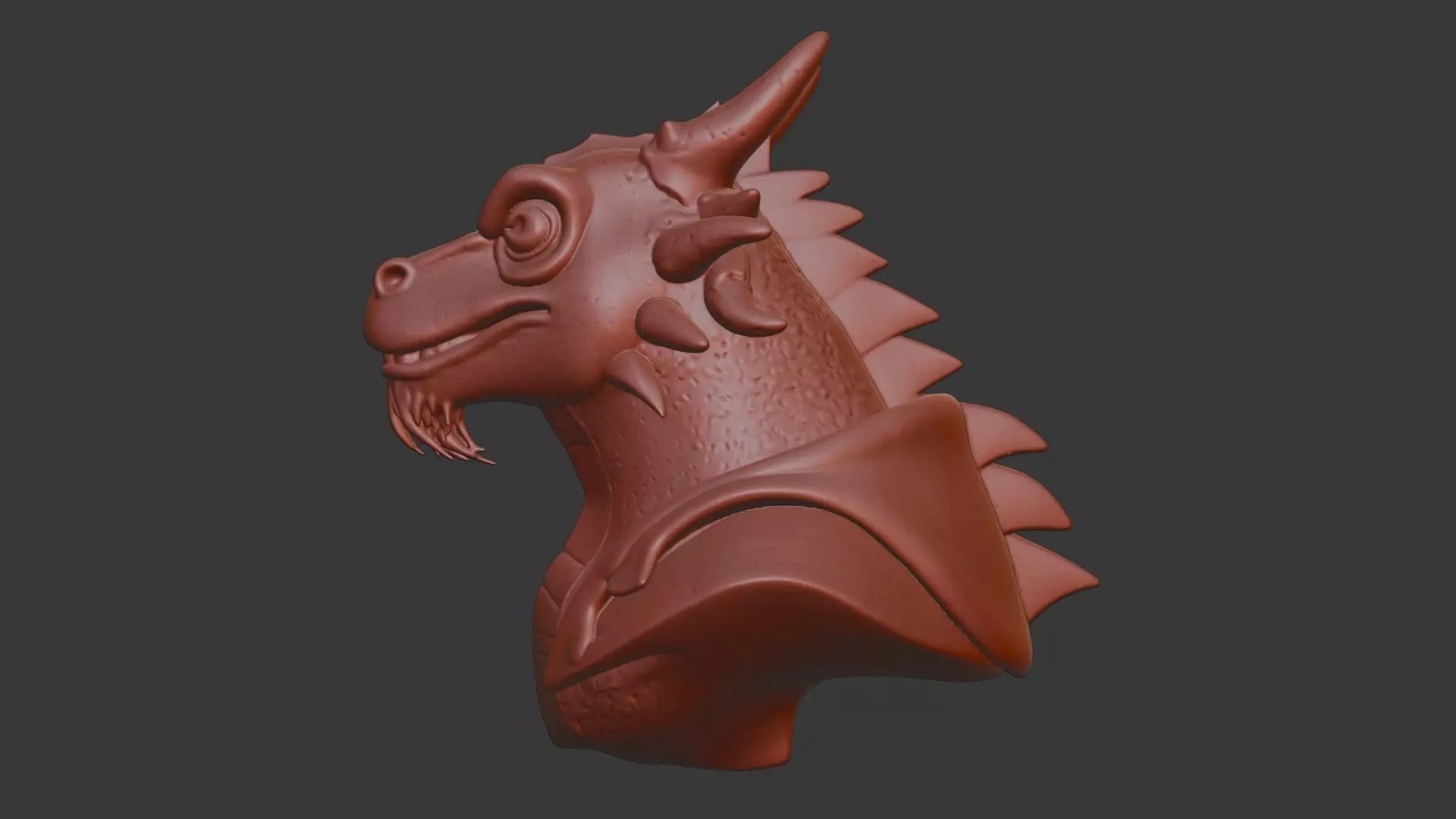 Dragon Bust 3D Model - STL Printable Mythical Creature 3D print model_3