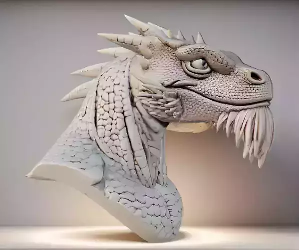 Dragon Bust 3D Model - STL Printable Mythical Creature