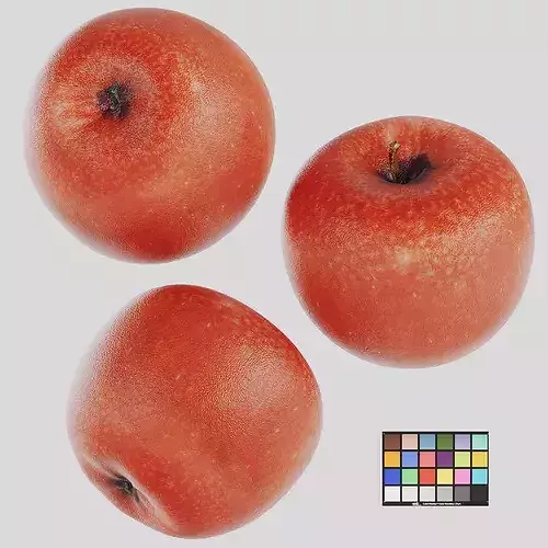 Red Apple Low-poly 3D model 2