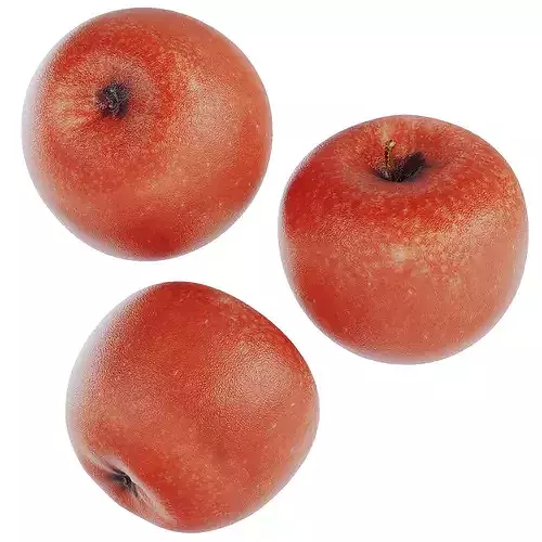 Red Apple Low-poly 3D model 3