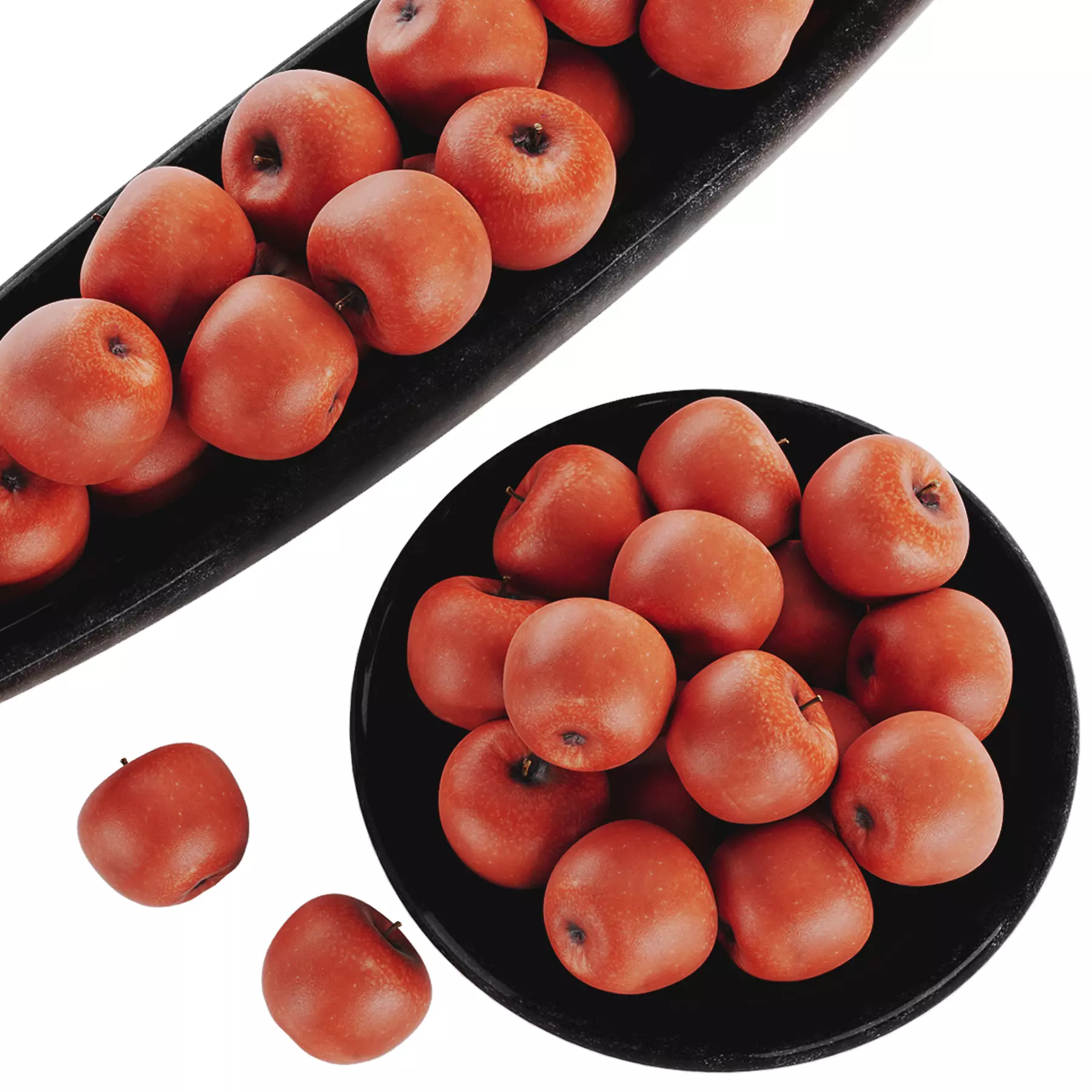 Red Apple Low-poly 3D model_5