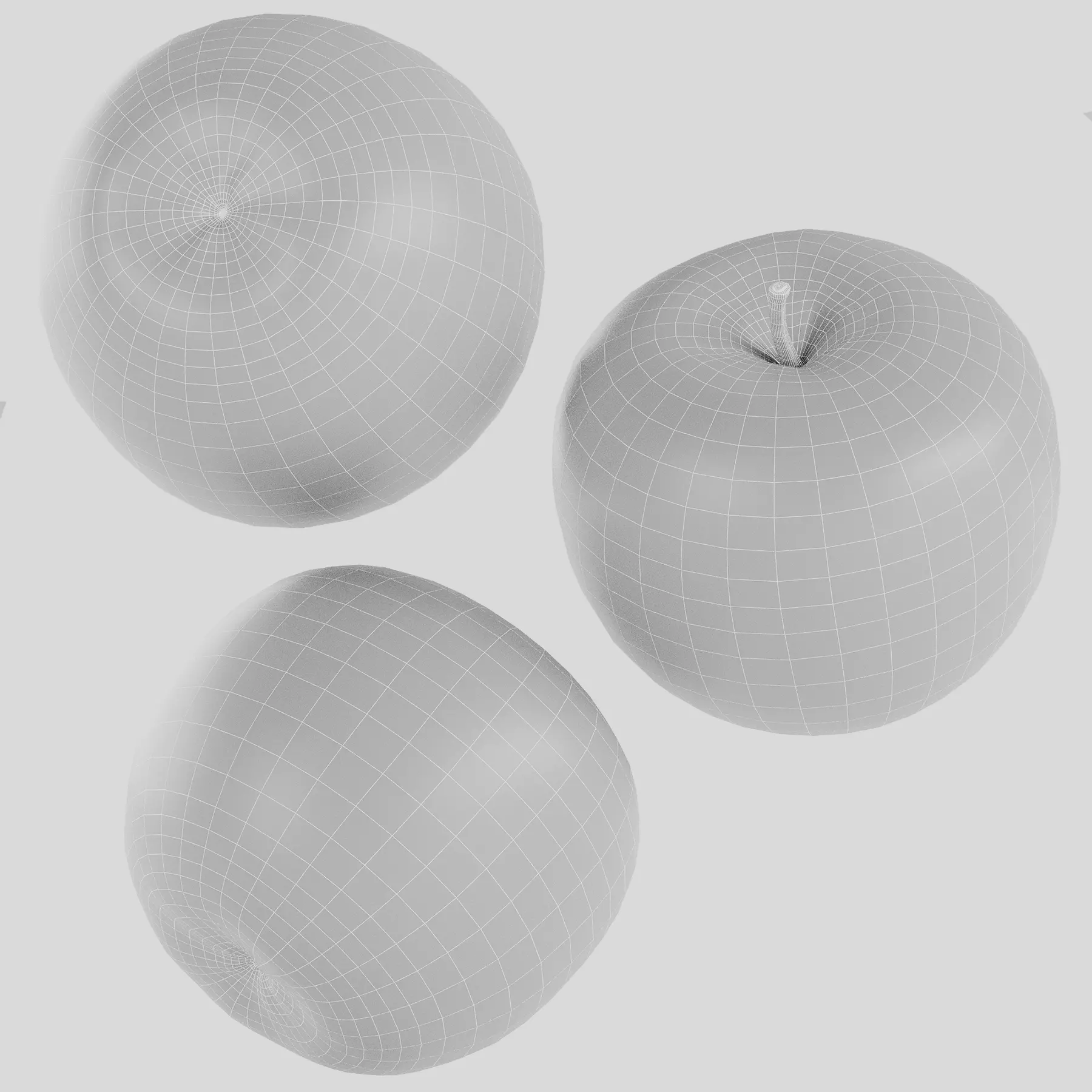 Red Apple Low-poly 3D model_9