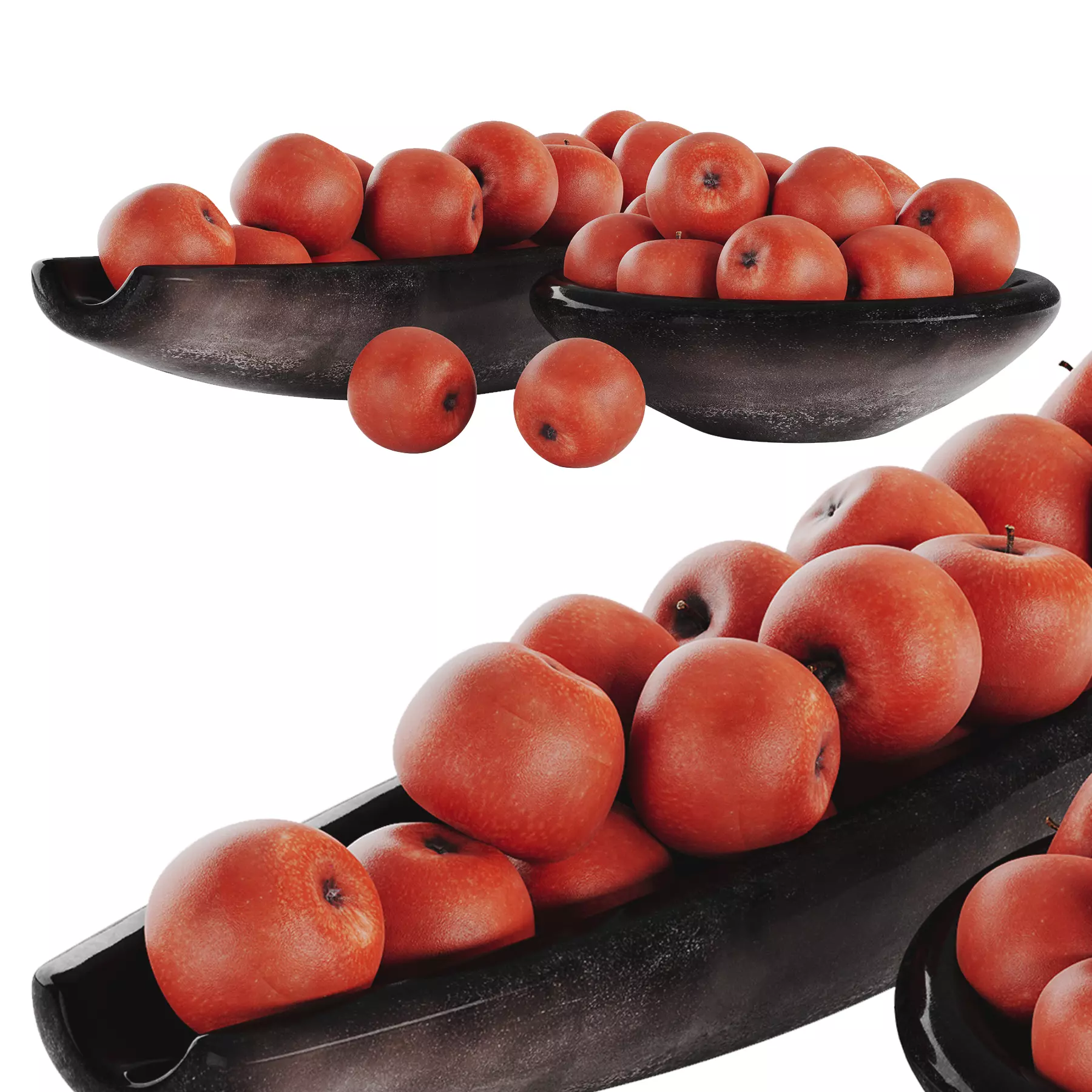 Red Apple Low-poly 3D model_4