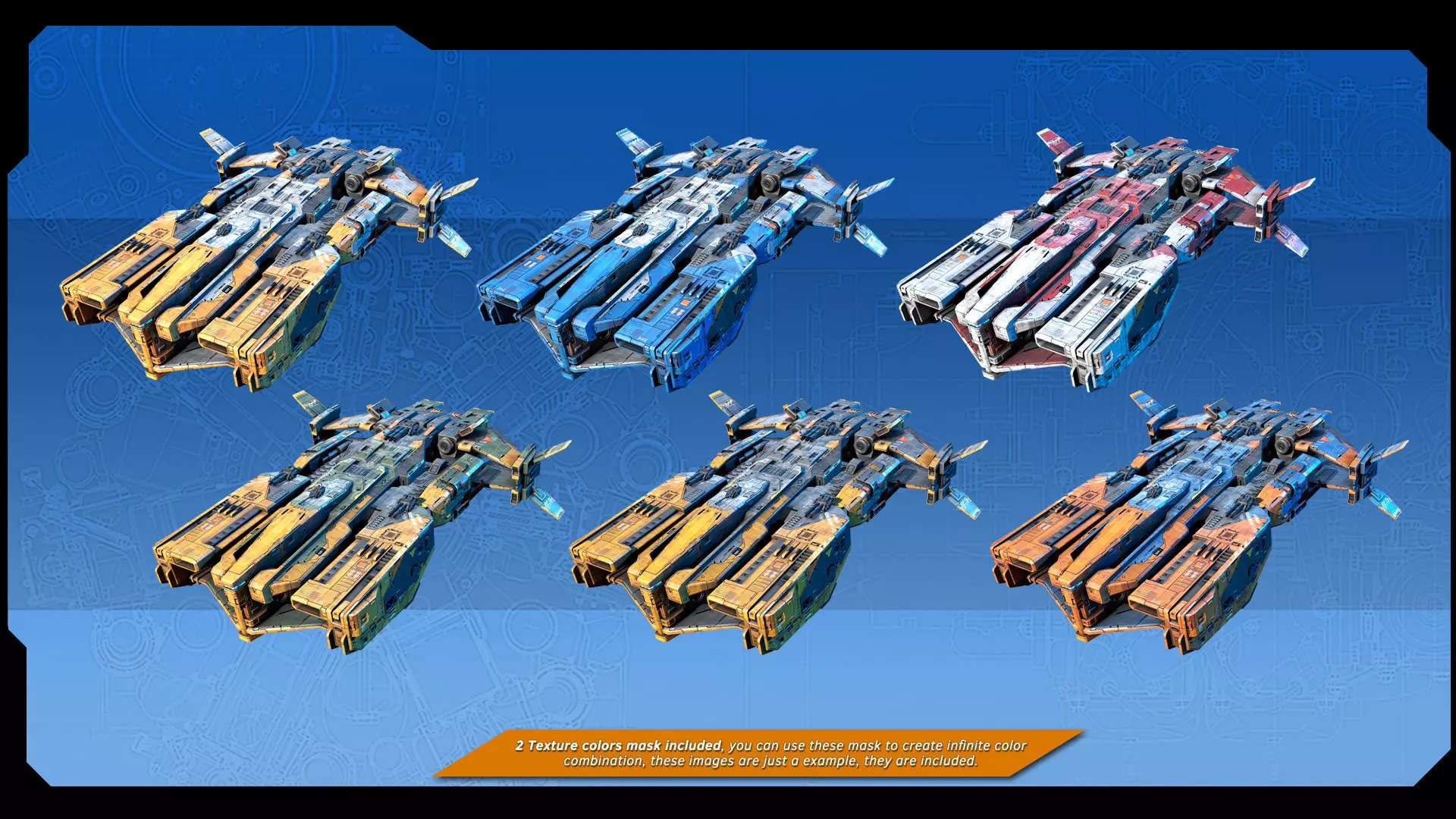 STARSHIPS - Pack07 Low-poly 3D model_16