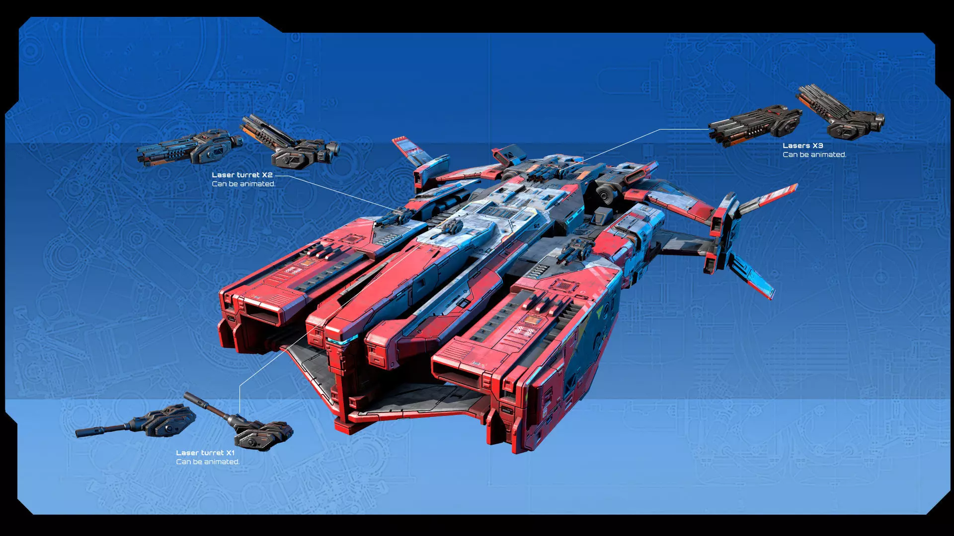 STARSHIPS - Pack07 Low-poly 3D model_14