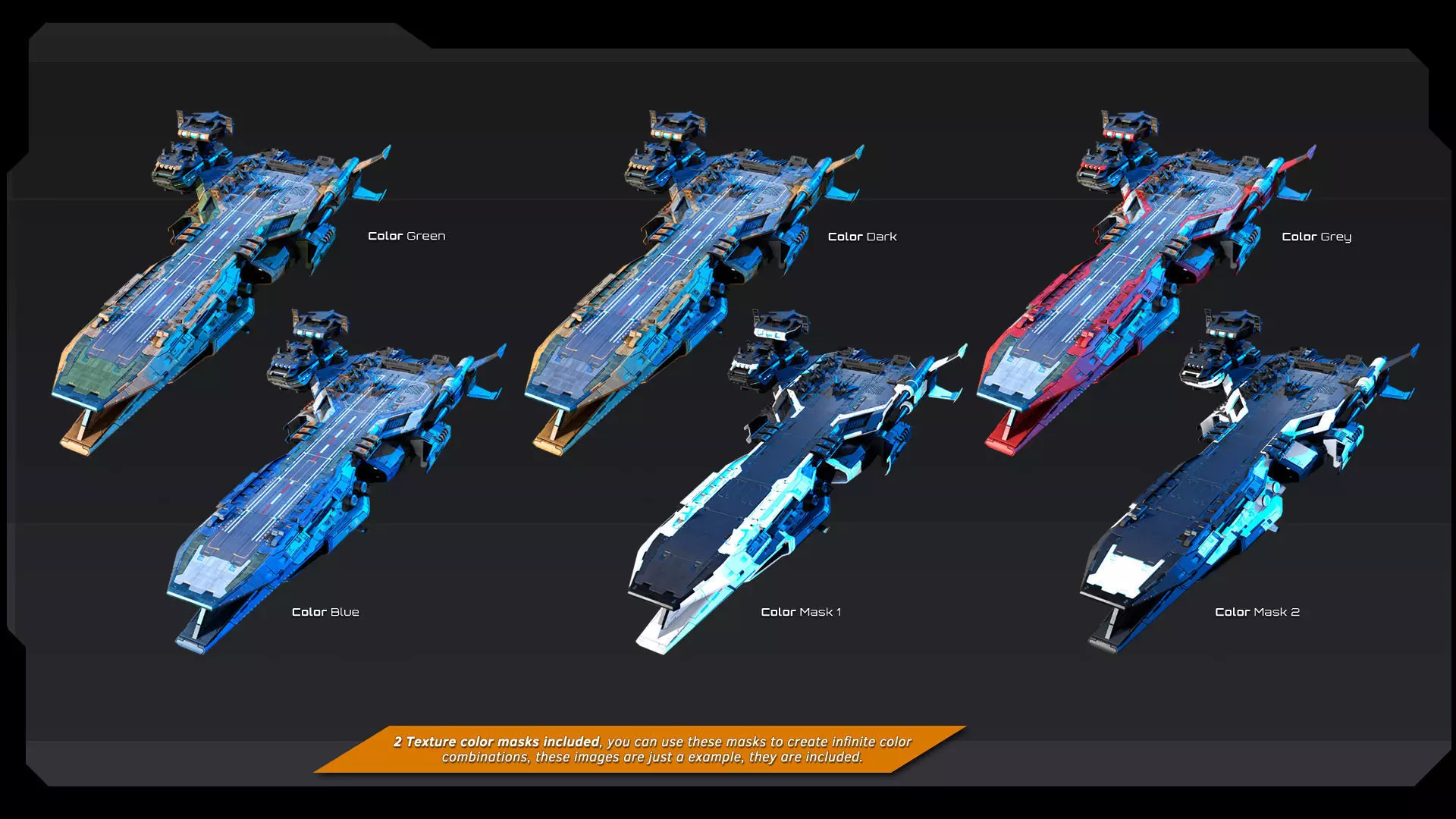 STARSHIPS - Pack07 Low-poly 3D model_4