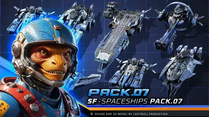 STARSHIPS - Pack07 Low-poly 3D model