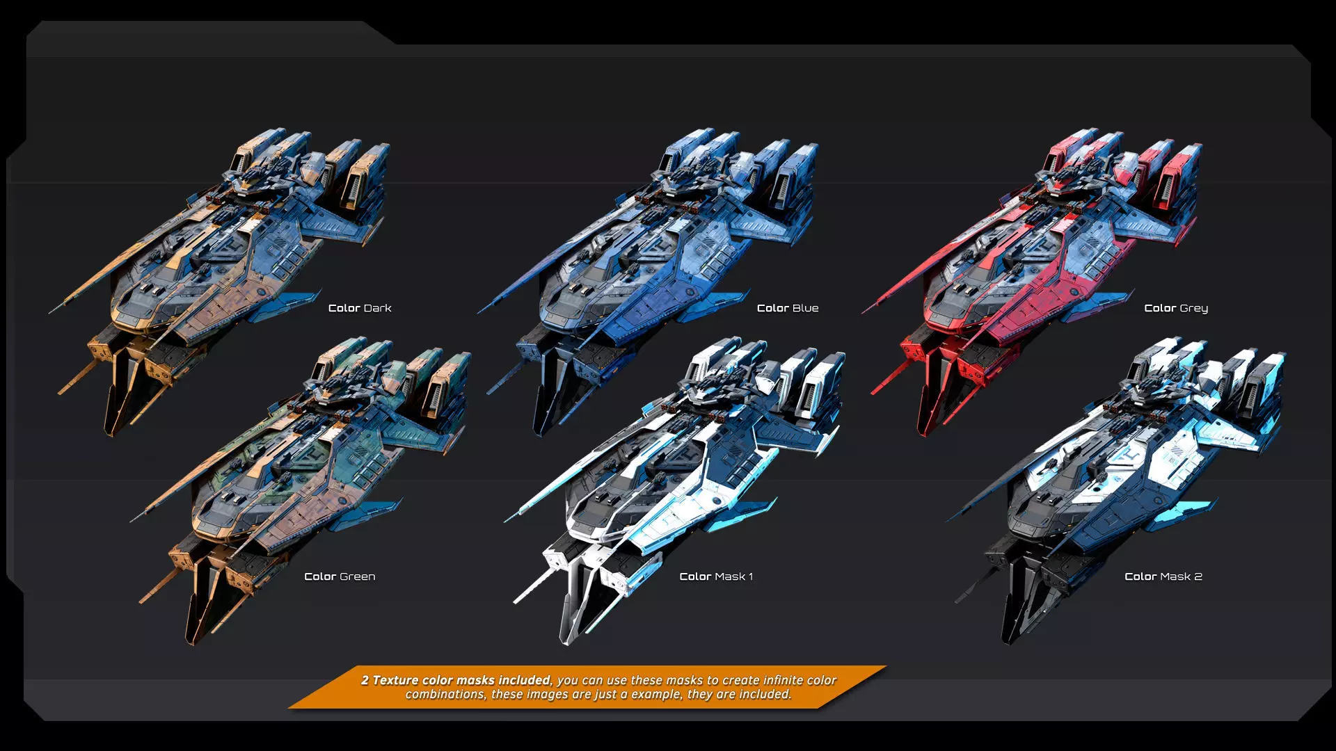 STARSHIPS - Pack07 Low-poly 3D model_11