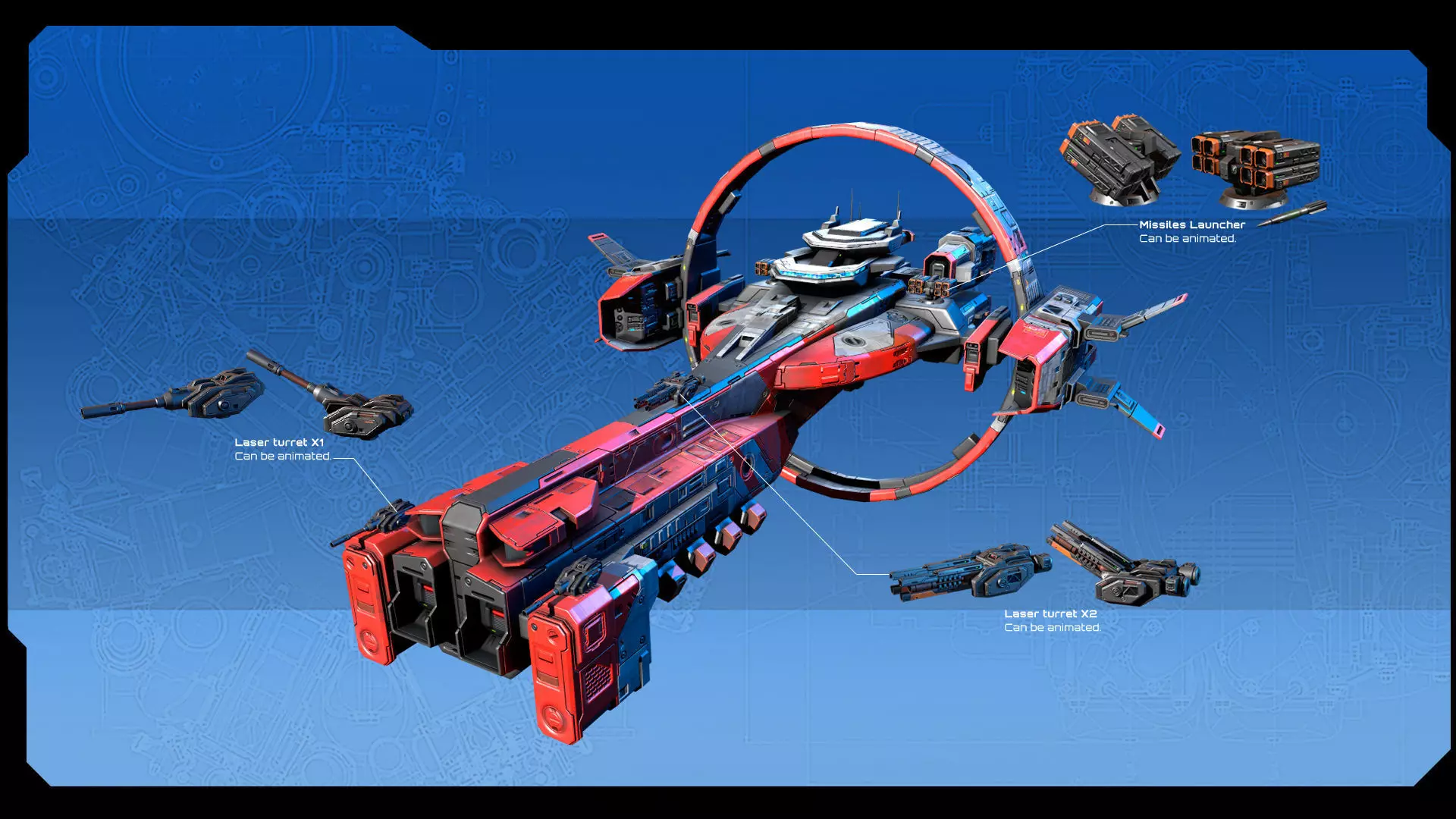 STARSHIPS - Pack07 Low-poly 3D model_18