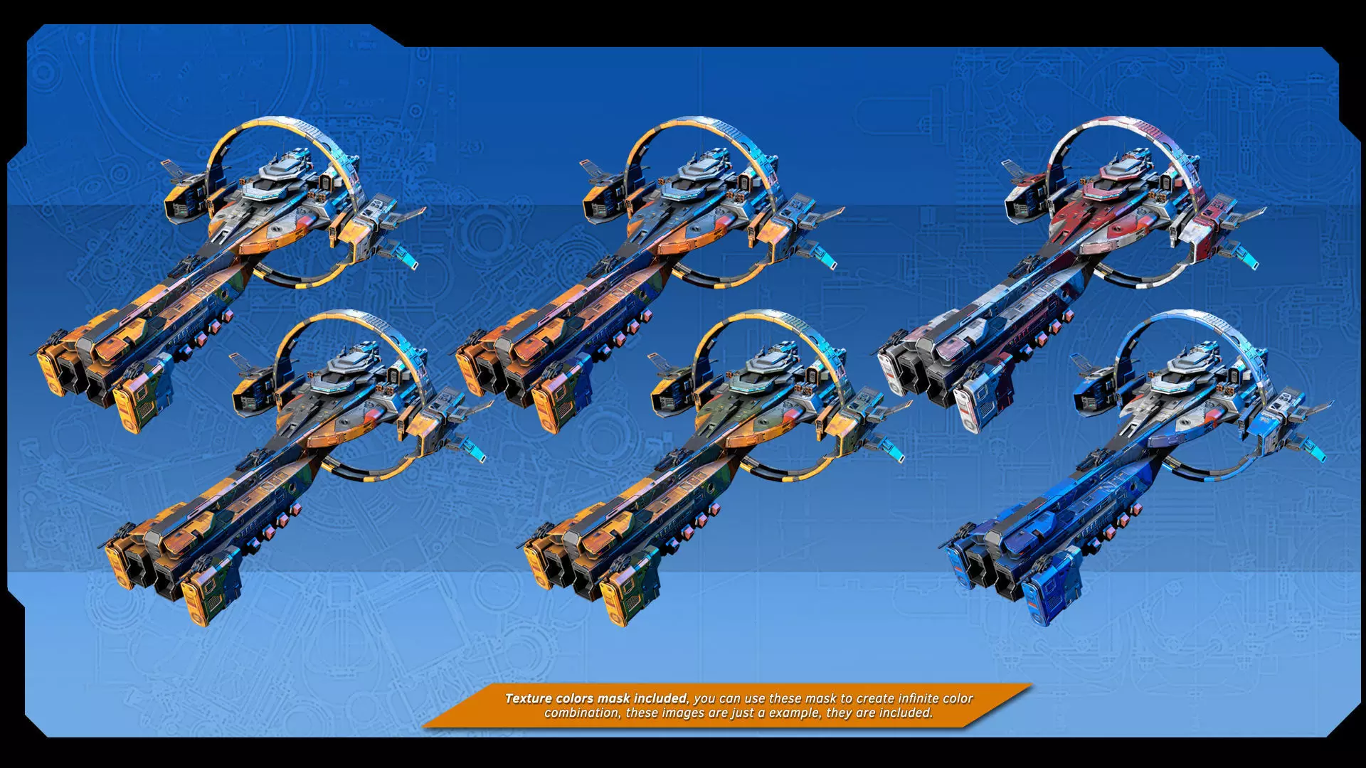 STARSHIPS - Pack07 Low-poly 3D model_21