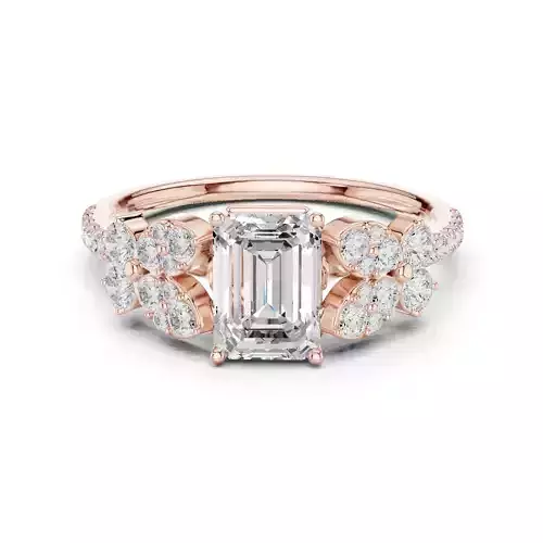 Emerald Cut Diamond Engagement Wedding Ring 3DM STL Video