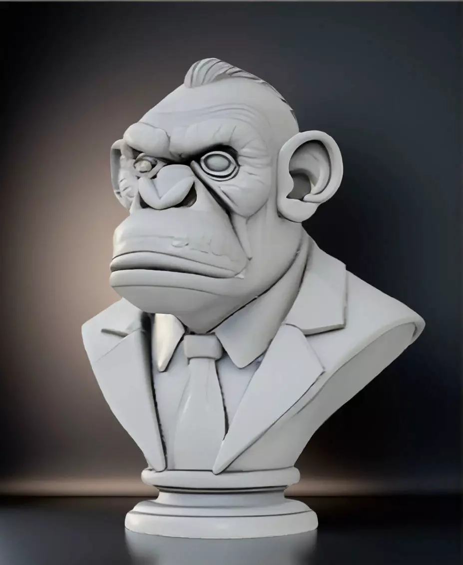 Bored Ape Bust 3D Model - STL Printable NFT Character 3D print model