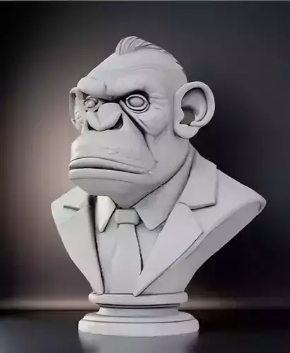 Bored Ape Bust 3D Model - STL Printable NFT Character