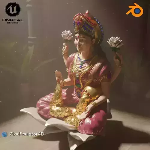 Goddess Lakshmi High-Detail  3D Model 3D print model