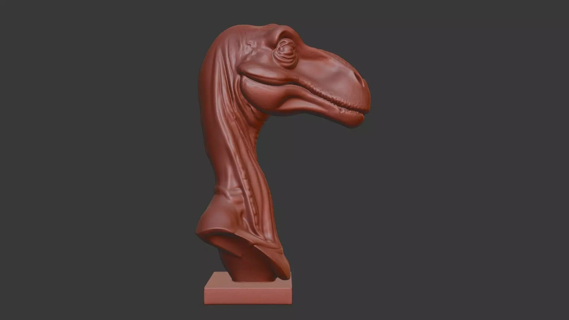 Velociraptor Bust 3D Model - STL Printable Dinosaur 3D print model_5