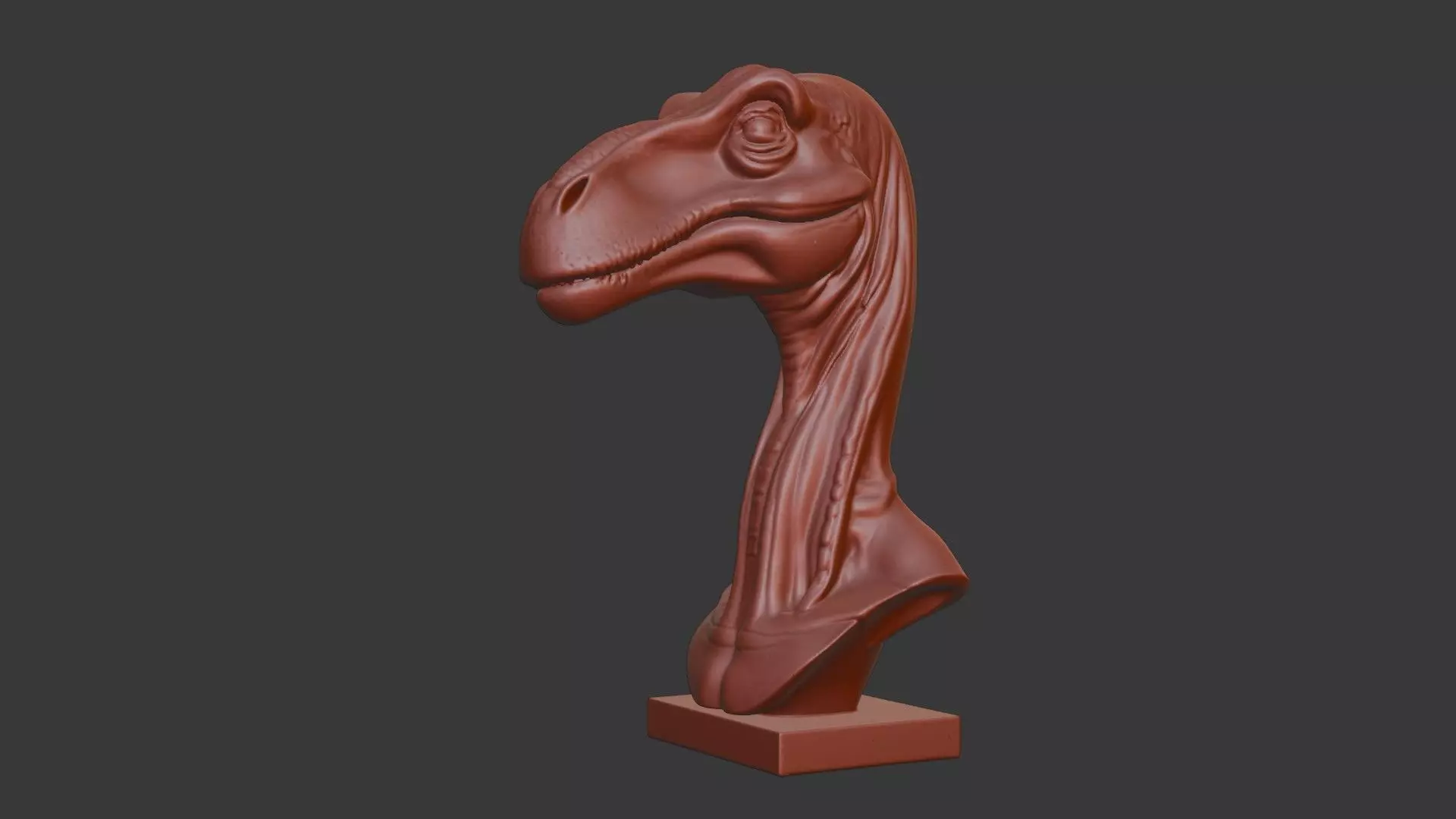 Velociraptor Bust 3D Model - STL Printable Dinosaur 3D print model_1
