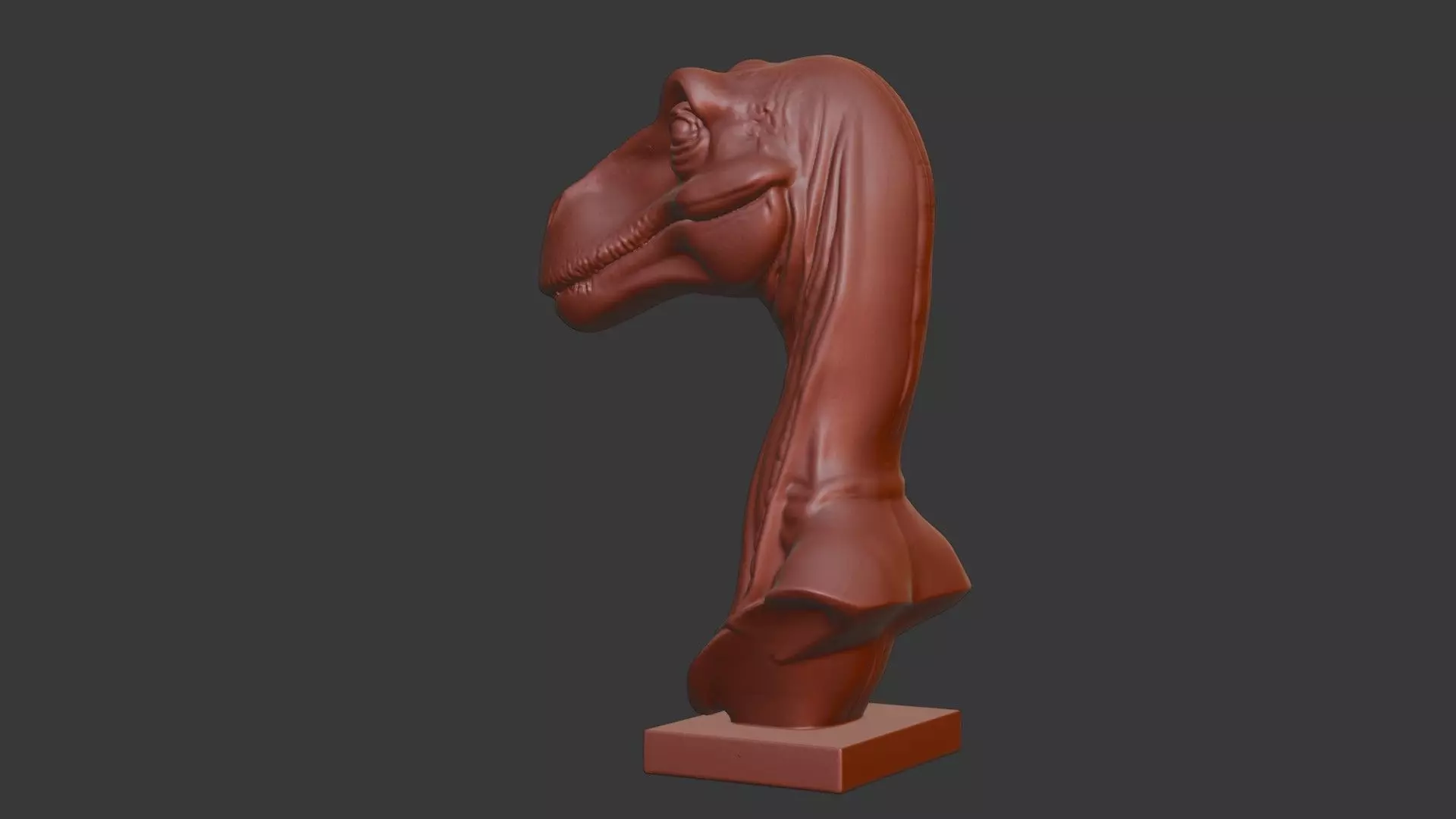 Velociraptor Bust 3D Model - STL Printable Dinosaur 3D print model_7