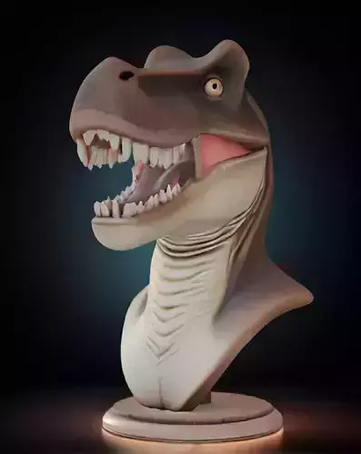 Carcharodontosaurus Bust 3D Model - STL Printable Dinosaur