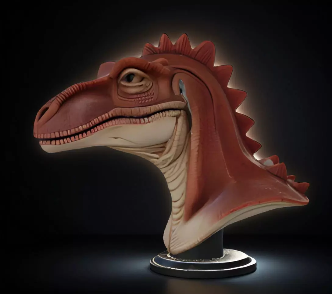 Ceratosaurus Bust 3D Model - STL Printable Dinosaur 3D print model_0