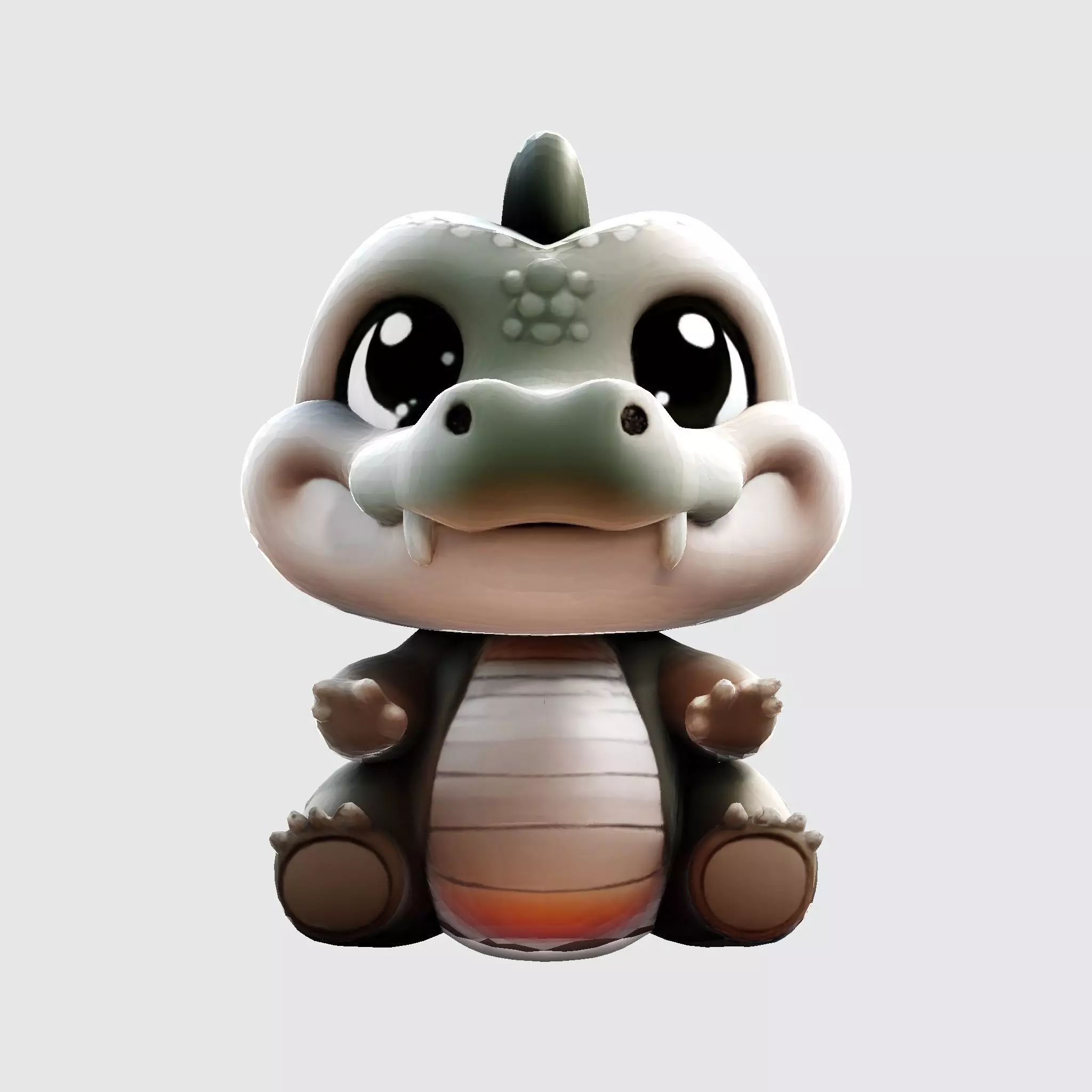 Cute Cartoon Crocodile  3D Print Ready Model 3D print model_12