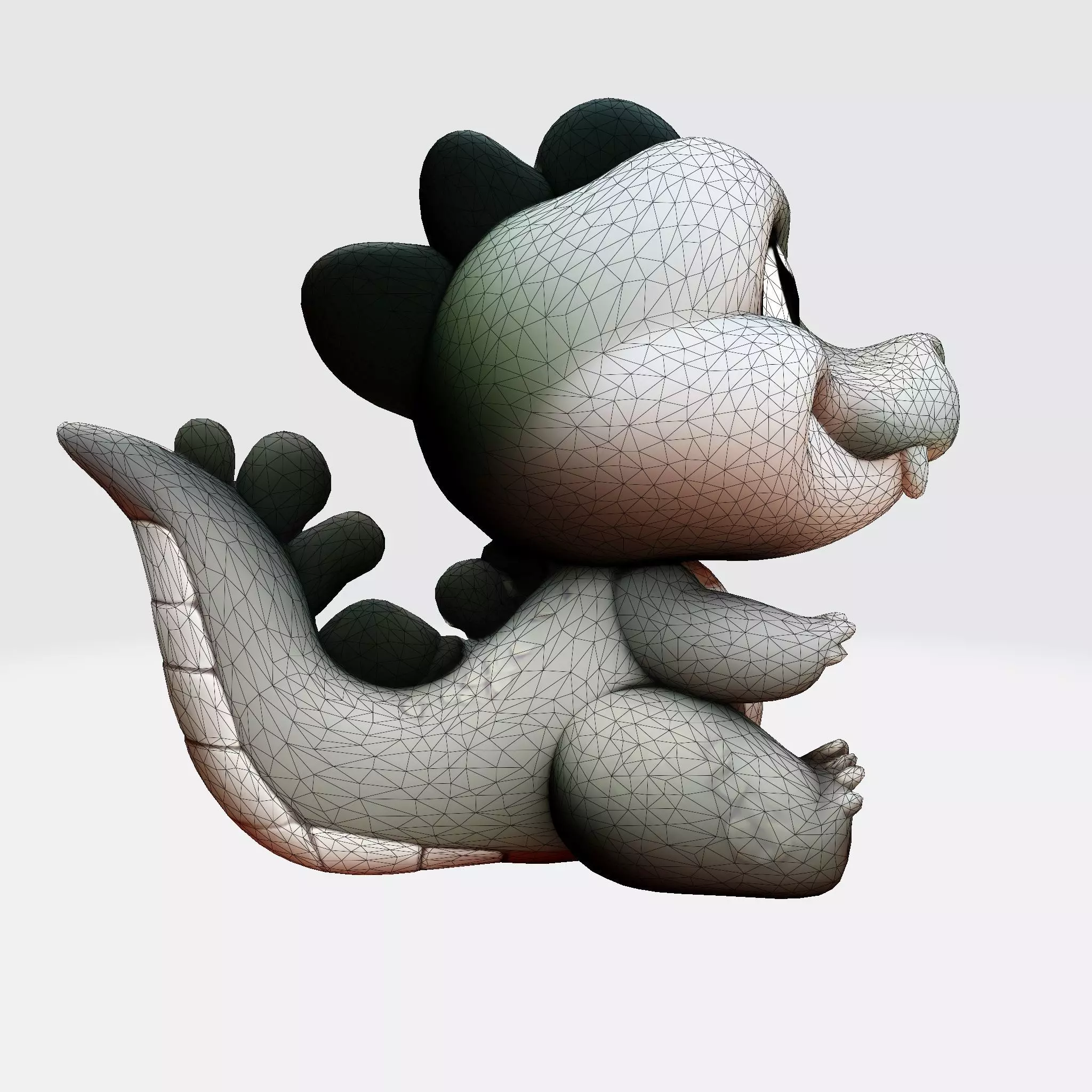 Cute Cartoon Crocodile  3D Print Ready Model 3D print model_11