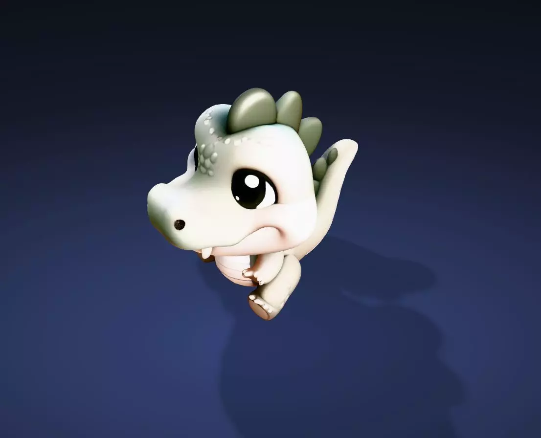 Cute Cartoon Crocodile  3D Print Ready Model 3D print model_4