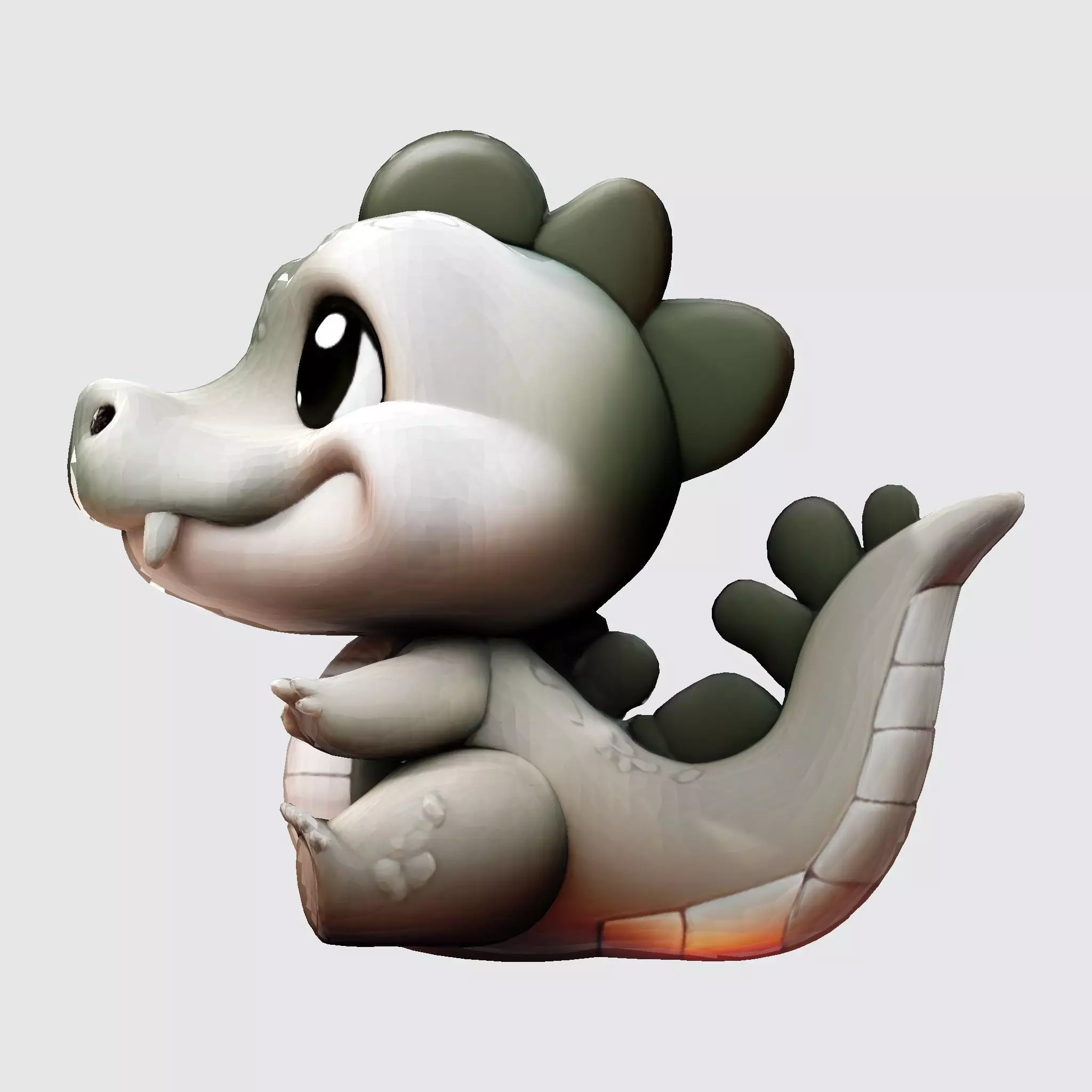 Cute Cartoon Crocodile  3D Print Ready Model 3D print model_13