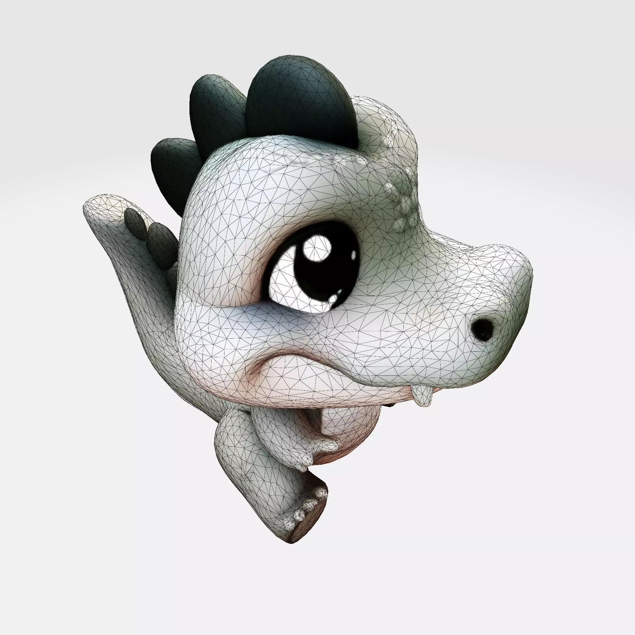 Cute Cartoon Crocodile  3D Print Ready Model 3D print model_9