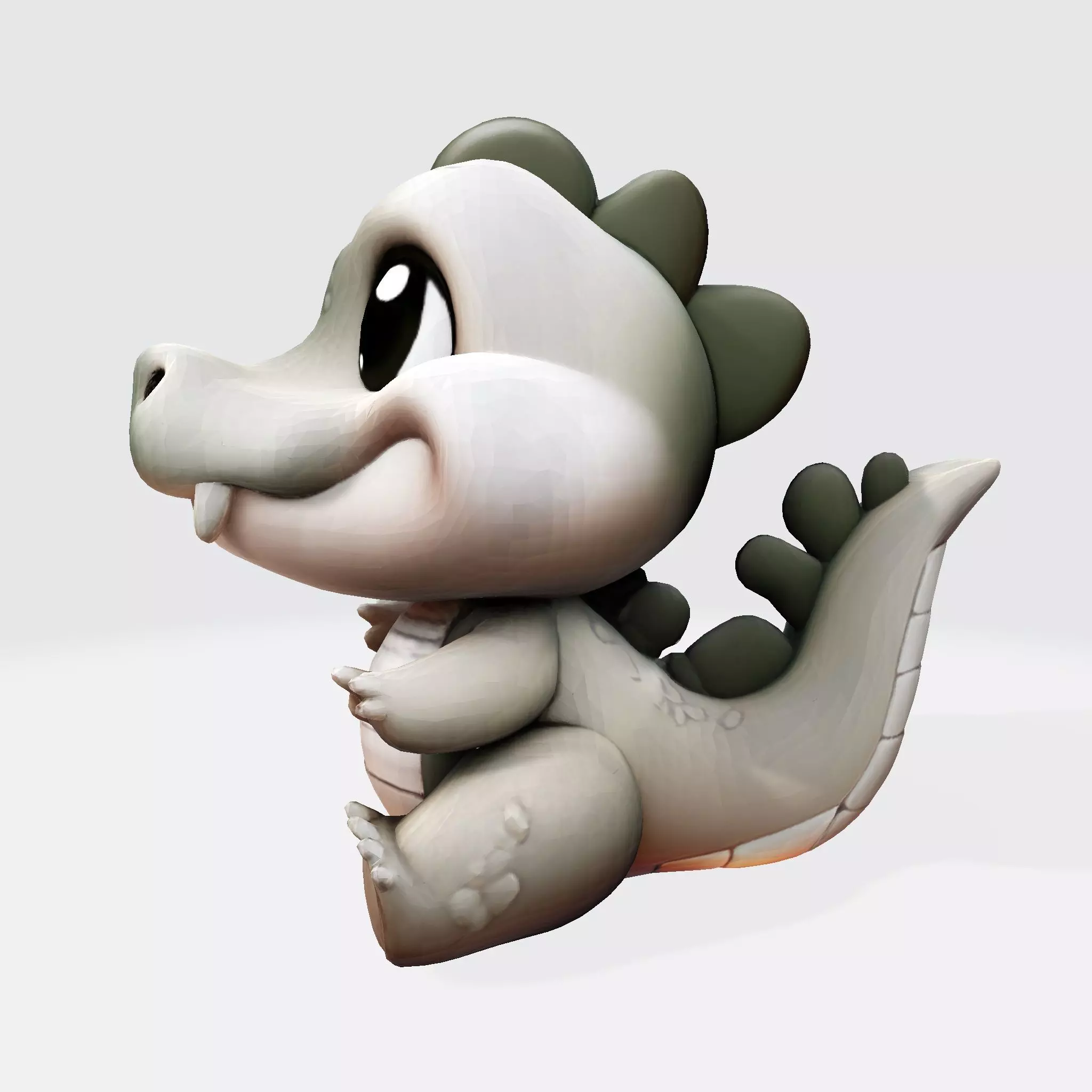 Cute Cartoon Crocodile  3D Print Ready Model 3D print model_7