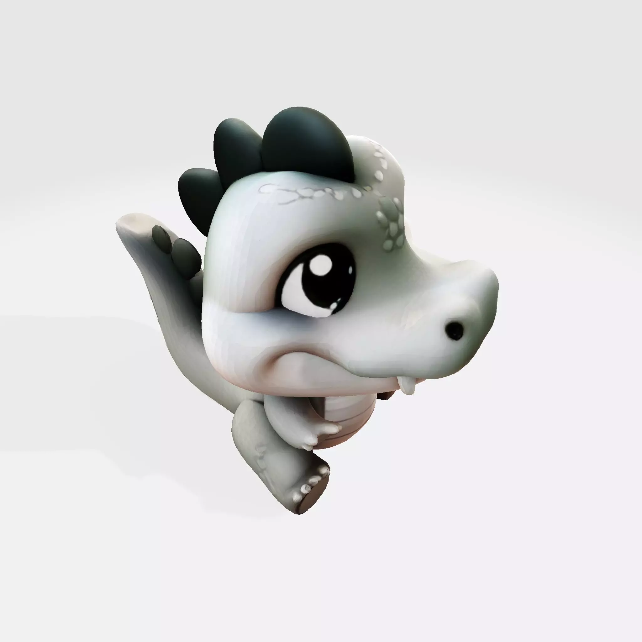 Cute Cartoon Crocodile  3D Print Ready Model 3D print model_8