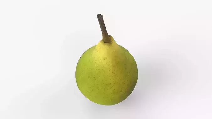 Photorealistic 3D scan of ripe pear Low-poly 3D model 3