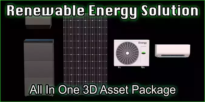 Renewable Home Energy Kit 3D Low-poly 3D model