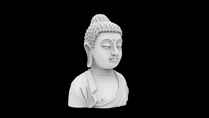 Meditative Buddha Bust Model 3D Print 3D print model