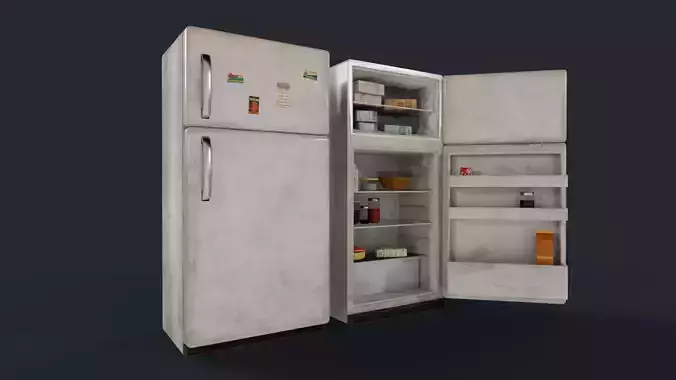 1980s Fridge Low-poly 3D model