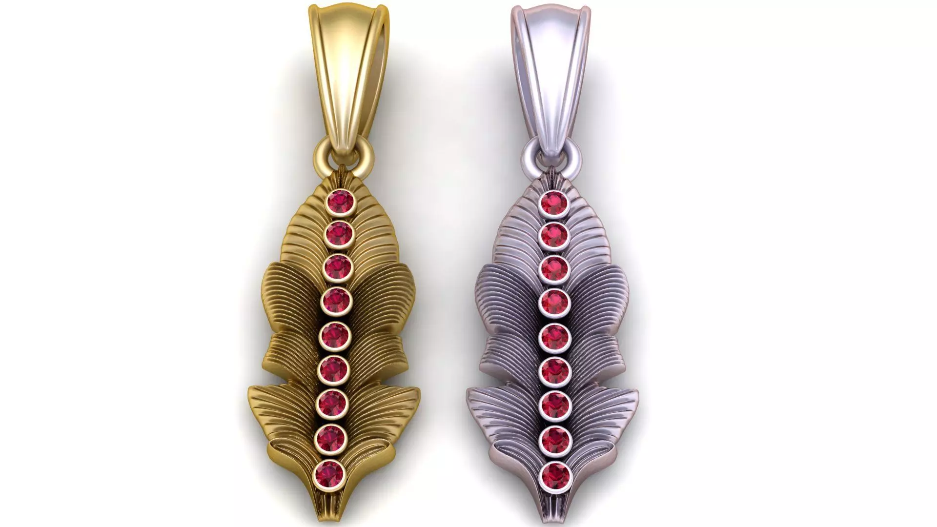 feather pendant 3d printable model 3D print model_2