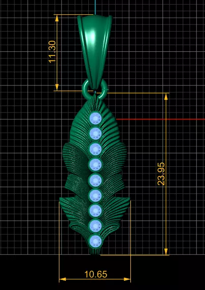 feather pendant 3d printable model 3D print model_5