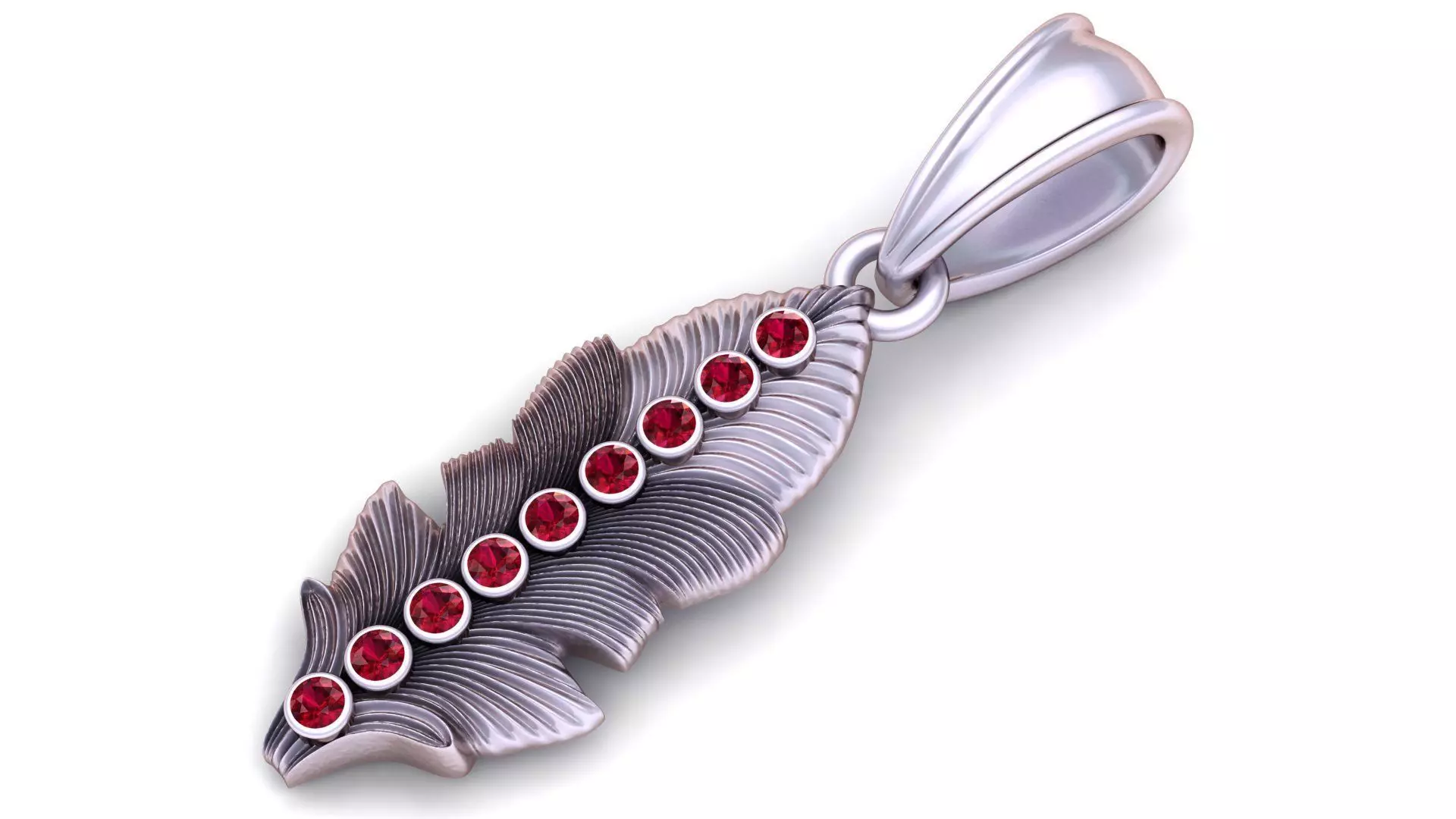 feather pendant 3d printable model 3D print model_1