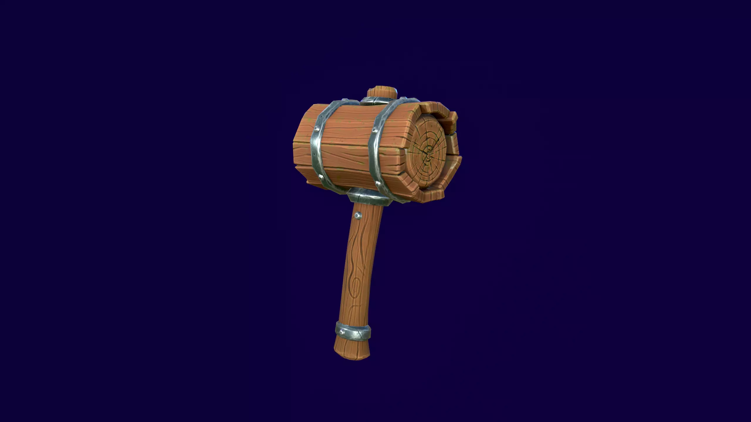 Stylized Hammer Low-poly 3D model_3