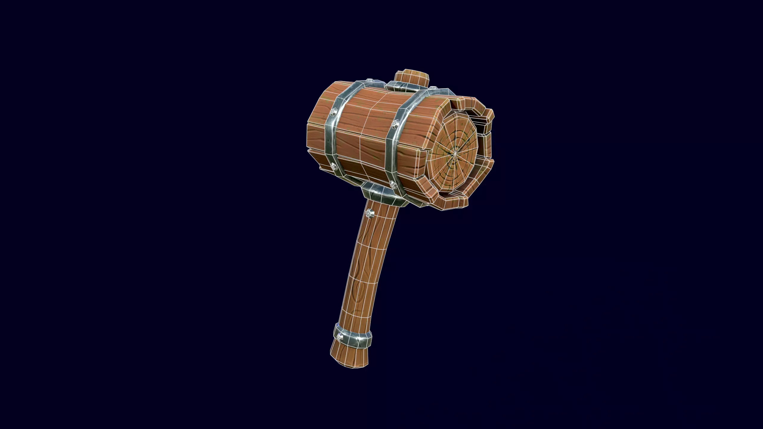 Stylized Hammer Low-poly 3D model_7