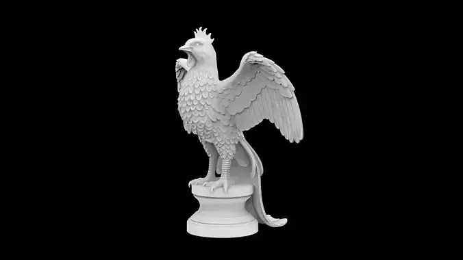 Phoenix on Pedestal 3D Print Model