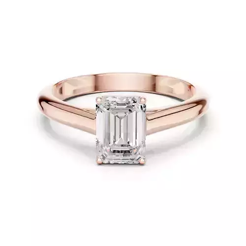 1CT Solitaire Emerald Cut Cathedral Set Woman Ring 3DM STL Video 3D print model